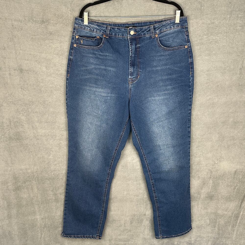 Frye Jeans Womens 16/34 Blue Amari High Rise Stretch Cuffed/Uncuffed Denim
